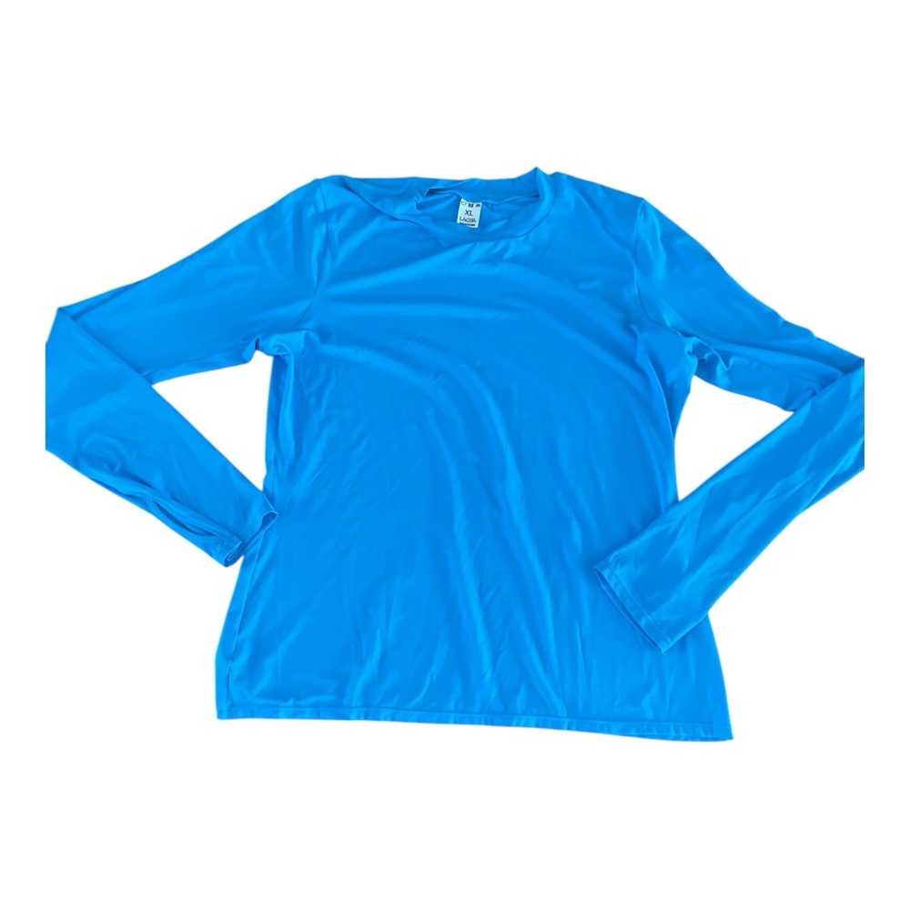 Lacoa Sports Shirt Womens Size Extra‎ Large XL Blue Compression Long Sleeve